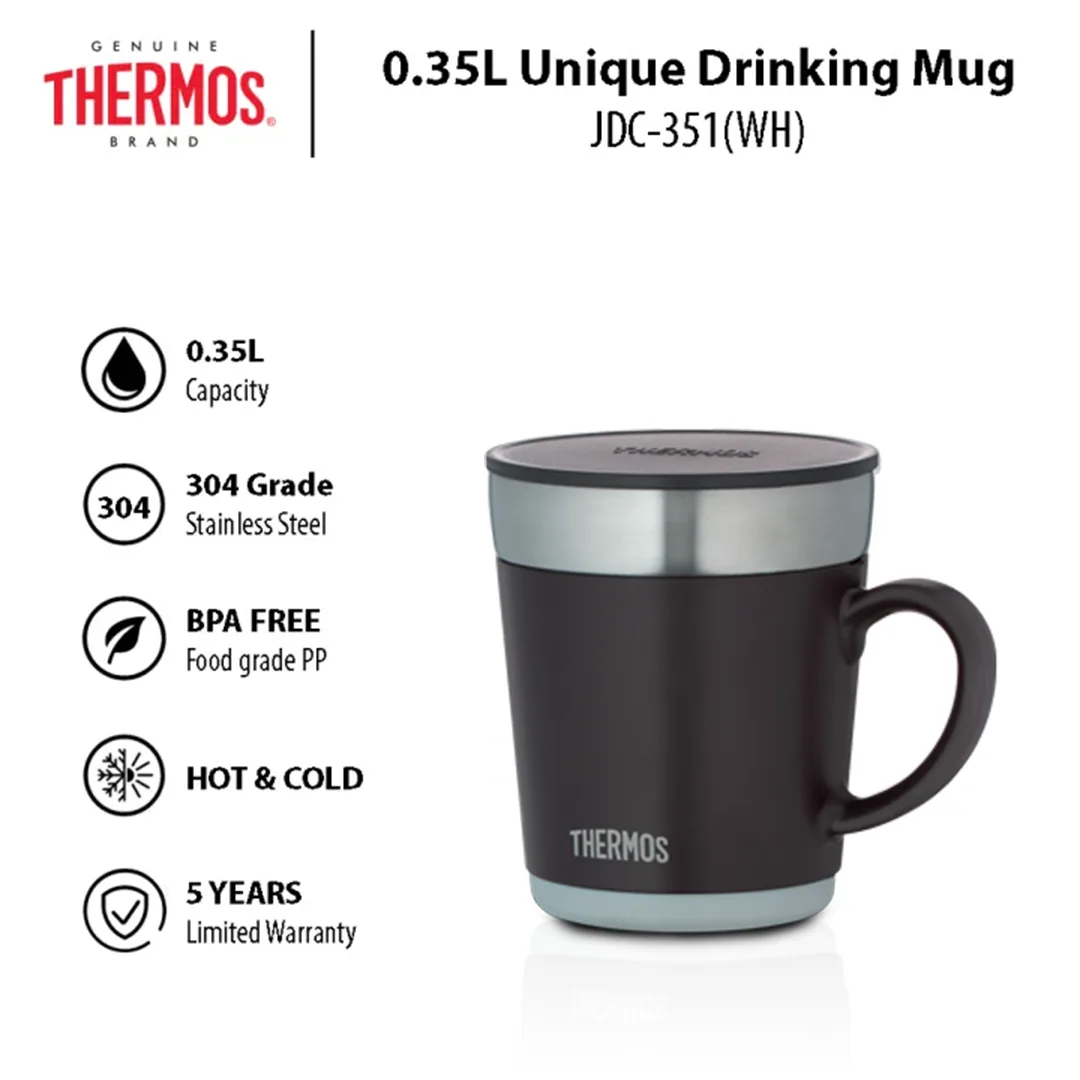 THERMOS JDC-351ESP (Black) Stainless Steel Vacuum Descktop Mug 350 ml - Image 2