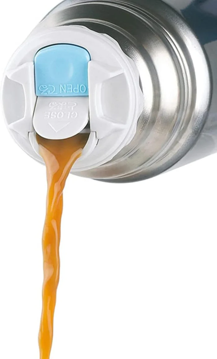 قارورة حرارية من ثيرموس سعة 1 لتر بجدار مزدوج مع عزل لمدة 24 ساعة - أزرق - الصورة 3