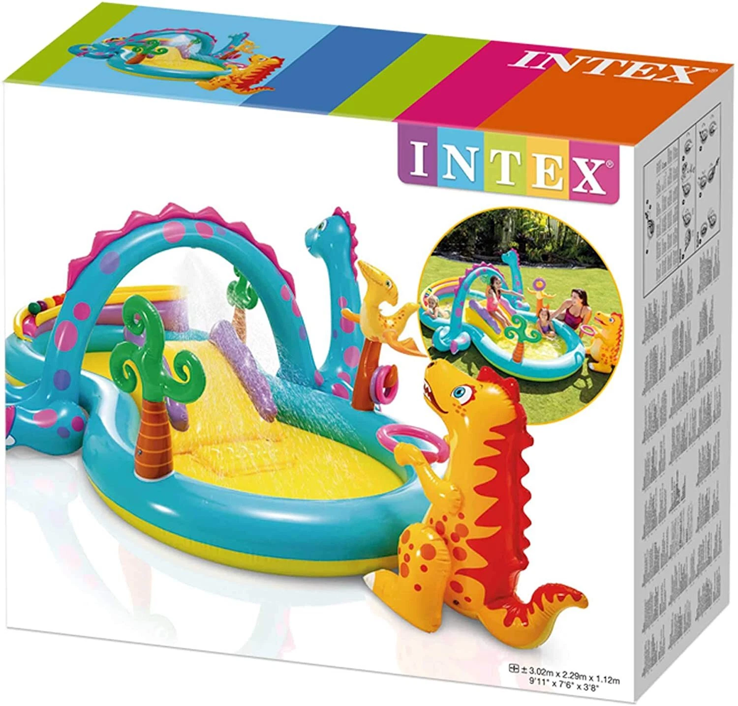 Intex Dinoland Play Centre with Slide 3.02m X 2.29m X1.12m - Image 2