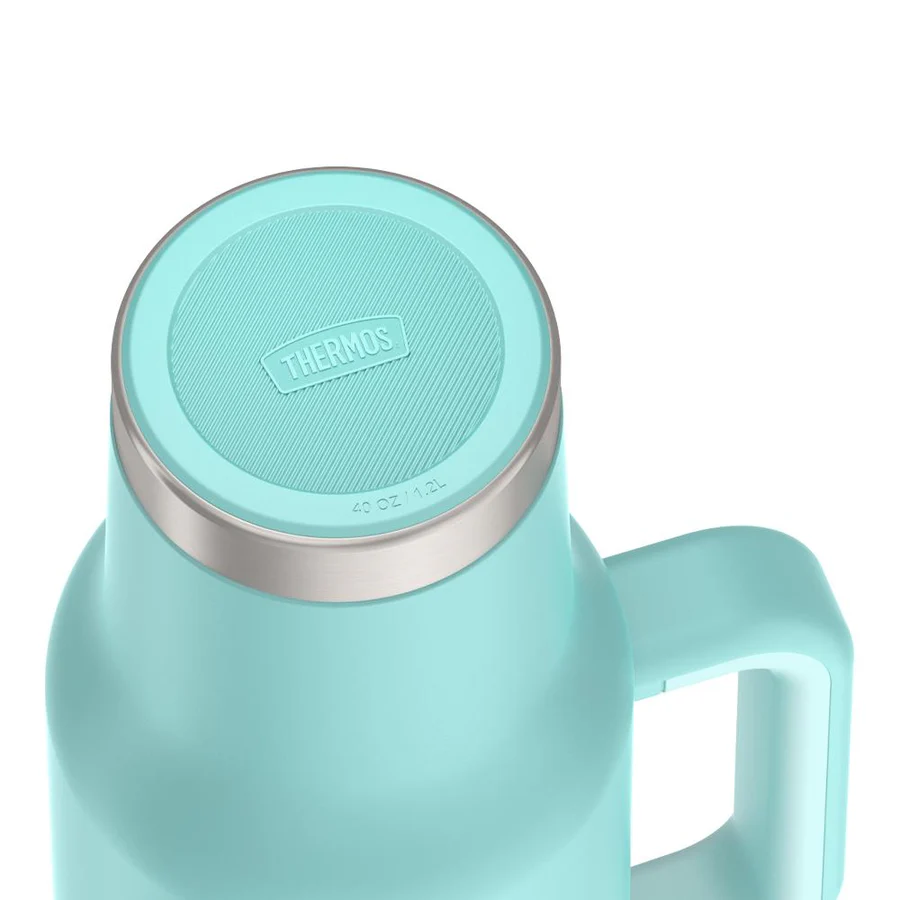 THERMOS- TS1804SG(Sea Green) Stainless Steel Vacuum Insulated Travel Mug with Dual Function Lid/Straw,1200ml - Image 2