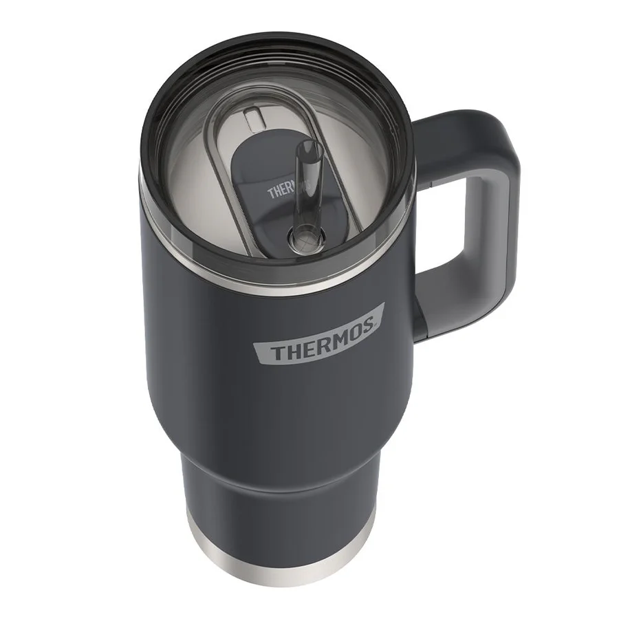 THERMOS- TS1802GT(Granite) Stainless Steel Vacuum Insulated Travel Mug with Dual Function Lid/Straw,1200ml - Image 4