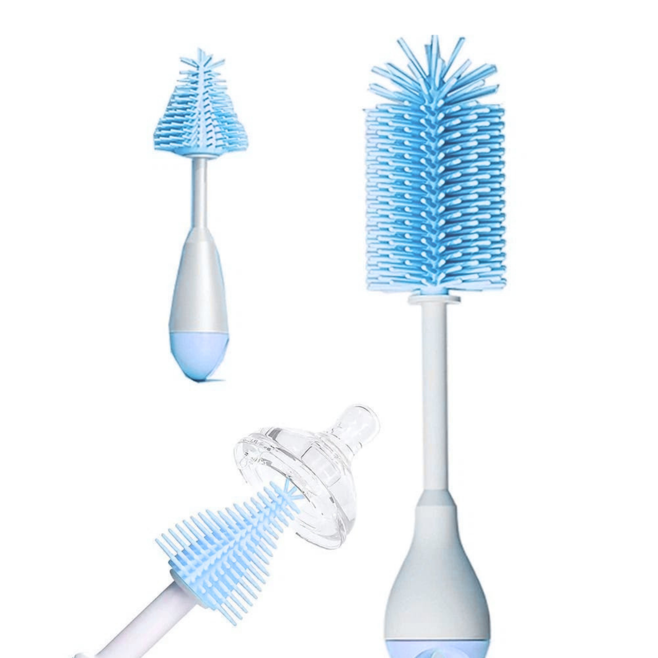 مجموعة فرش السيليكون للرضّاعات (أزرق - وردي) من اي بيبي - الصورة 11